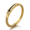 Punk Retro Style Stainless Steel Wire Cable Bent Plate Domineering Men's Bangle