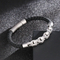Men's Trendy Stainless Steel Braided Leather Rope Splicing Chain Domineering Leather Bracelet