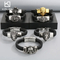 Fashion Leather Bracelet Lion Snake Skull Stainless Steel Men's Leather Bangle