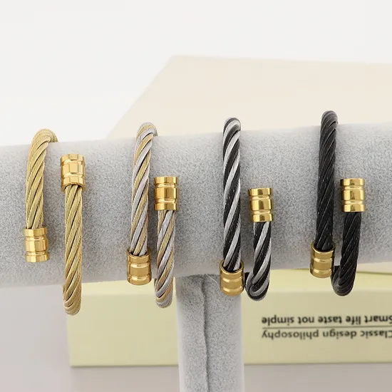 Stainless Steel Jewelry, Steel Wire Bangle, Available in Multiple Colors, Suitable for Daily Wear
