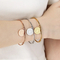 Stylish 18K Gold Round Cross Stainless Steel Openning Bangle Jewelry Wholesale