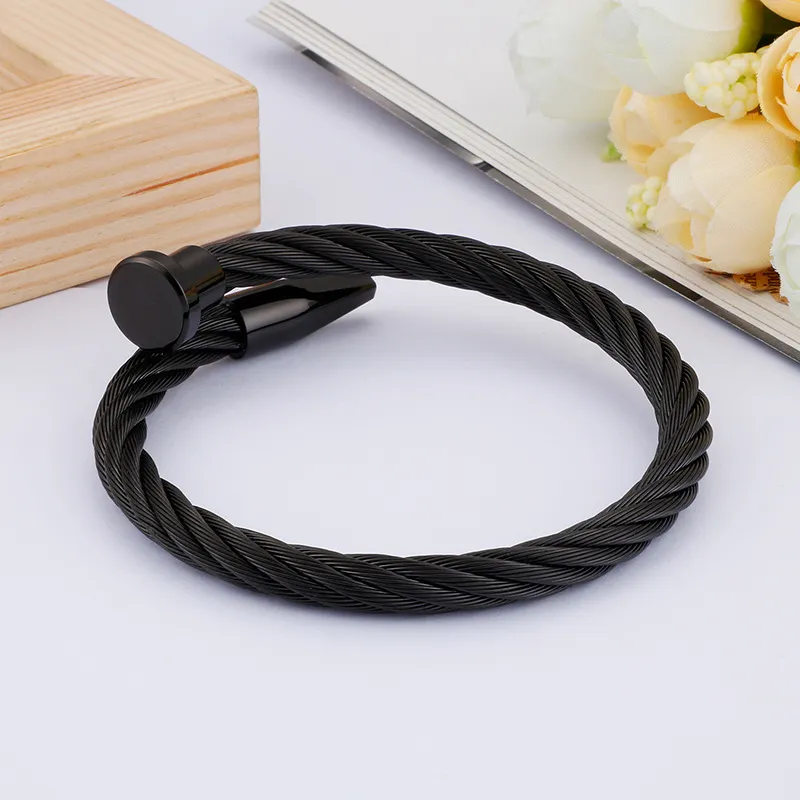 Stainless Steel Nail Shaped Bangle, Personalized Steel Wire Jewelry