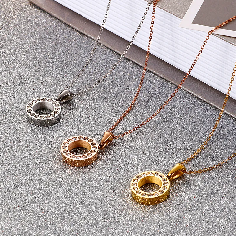 Light Luxury Clavicle Chain with Full Diamond Pendant for Women Necklace