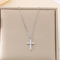 Fashion Rhinestone Cross Clavicle Chain Ins Starry Sky Stainless Steel Necklace Wholesale
