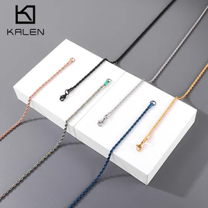 Cross-Border Sweater Chain Accessories, Hip-Hop Vacuum Plated 3mm Fried Dough Twists Chain, Regular Chain, Stainless Steel Necklace for Men and Women