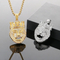 Hip-Hop Full Rhinestones Diamond Crown Lion Head Stainless Steel Men's Pendant