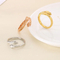 Rose Gold Plated Zircon Stone Hands Hug Stainless Steel Jewelry Ring
