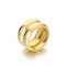 Vintage Ins Double Circle Polished Ring Stainless Steel Ring Women Jewelry Wholesale