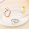 Minimalist Couple Rings 4-Prong Diamond Ring Pair 4mm Polished Stainless Steel Wedding Jewelry