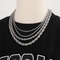 Rock and Hip-Hop Style Unisex Stainless Steel Twisted Chain Necklace