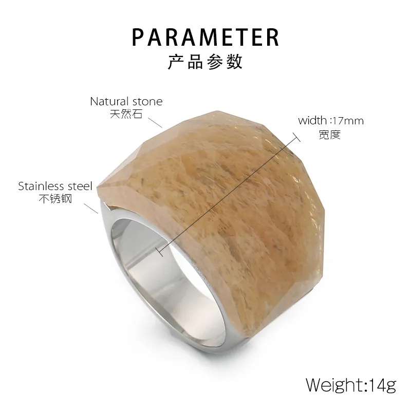 Fashion Colorful Crystal Finger Ring Durable Stainless Steel Vacuum Plated Glass Rings