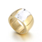 Fashionable Trendy Ladies Stainless Steel Multi-Color Personalized Glass Wide Ring Jewelry
