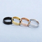 New Arrival 4/6mm Double-Bevel Polished Mirror Stainless Steel Minimalist Couple Rings Jewelry