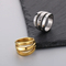 Stainless Steel Geometric Lines Personalized Three-Layer Ins Style Men's Atmospheric Ring