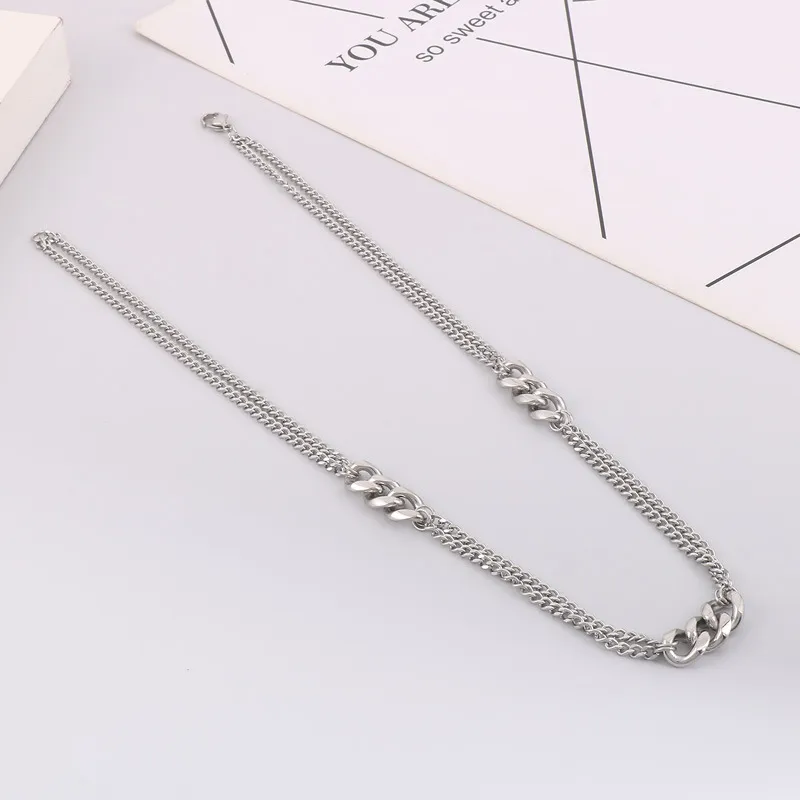Trendy Men's Jewelry Stainless Steel Creative Multi-Layer Cuban Chain Temperament Necklace