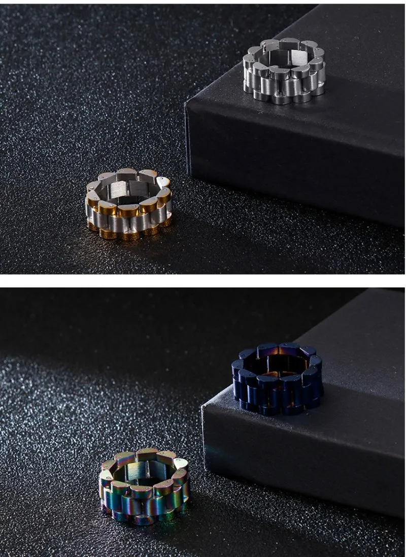 Factory Direct European New Watch Chain Stainless Steel Unisex Natural Stone Ring