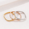 Chic Plain Square Ring with Diamonds for Couples - Perfect for Index Finger