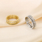 Wholesale Fashion Stainless Steel Creative Geometric Diamond Inlaid Multi Style Rings