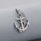 Stainless Steel Boat Anchor Pendant Necklace, Trendy Men's Personalized Retro Cross Jewelry