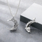 Gothic Style Dark Crescent Rose Pendant Punk Retro Personality Skull Moon Stainless Steel Men's Pendant
