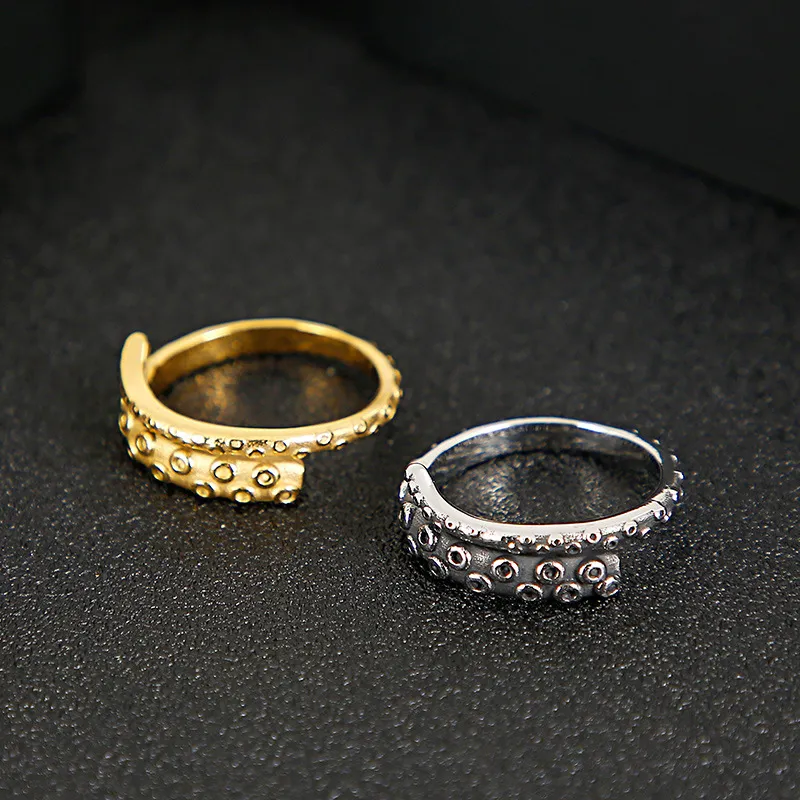 New Style Ring, European and American Style, Fashion Street Snap, Rock and Hip-Hop Style, Octopus Tentacle Design, Men's Stainless Steel Ring