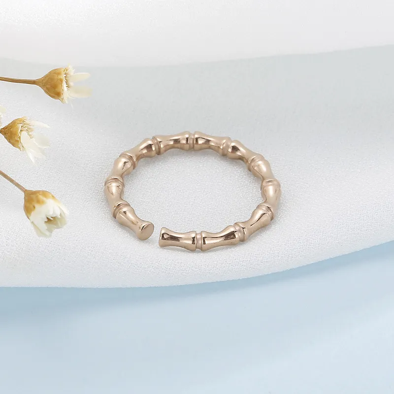 Unique Niche Creative Open-Knuckle Index Finger Rings Adjustable Bamboo Joint Rings Wholesale