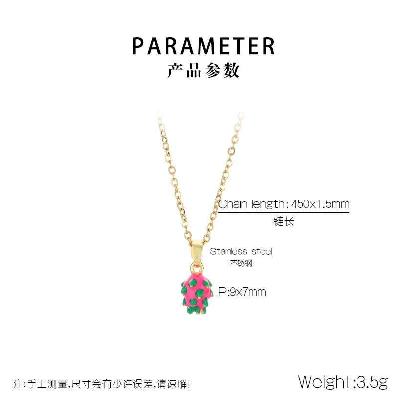 European American Personalized Mini Dopamine Fruit Series Necklace Stainless Steel Clavicle Chain