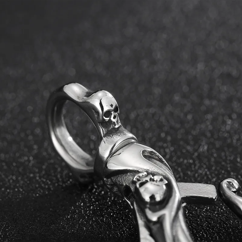 Trendy Casting Skull Multi Functional Keychain Ring Luggage Buckle Pendant Accessories Stainless Steel Jewelry