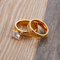 Couple's Micro-Pave Diamond Hammered Texture Zircon Wedding Stainless Steel Ring Wholesale Jewelry