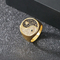 Fashion Lion Head Square Ring Hip Hop Rhinestones Cross Tai Chi Stainless Steel Men's Ring