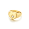 Simple Heart-Shaped Diamond-Encrusted Eight-Pointed Star Ring Multi-Color 18K Gold-Plated Stainless Steel Ring