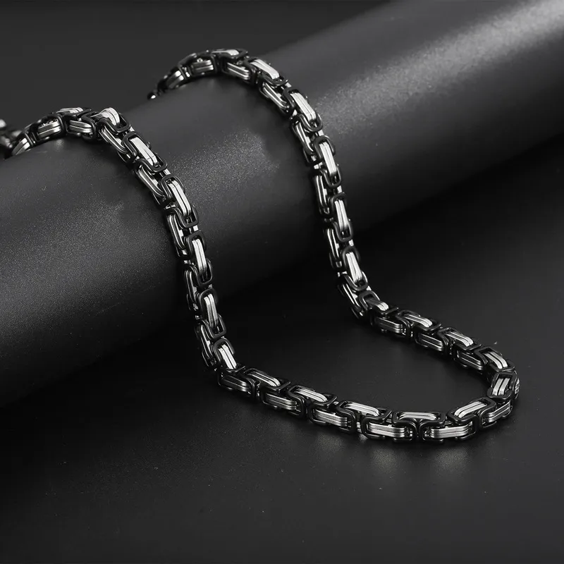 European American Bold Emperor Chain Men's Handmade Multi-Size Stainless Steel Link Necklace
