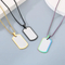European and American Stainless Steel Creative Colorful Military Plaque Engravable Smooth Plaque Mirror Pendant Necklace