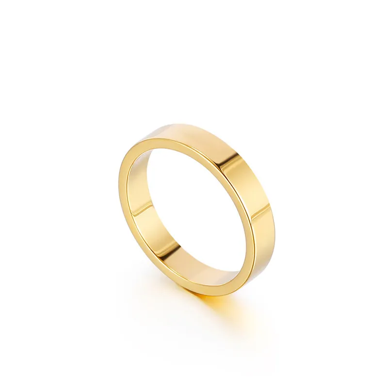Fashion Niche High-End Stainless Steel Smooth Surface Ring Wholesale for Couples' Rings