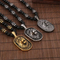 European and American Style Jewelry, Stainless Steel Exaggerated Lion Head Pendant, Ethnic Style Buddhist Beads, Beaded Necklace Long Necklace