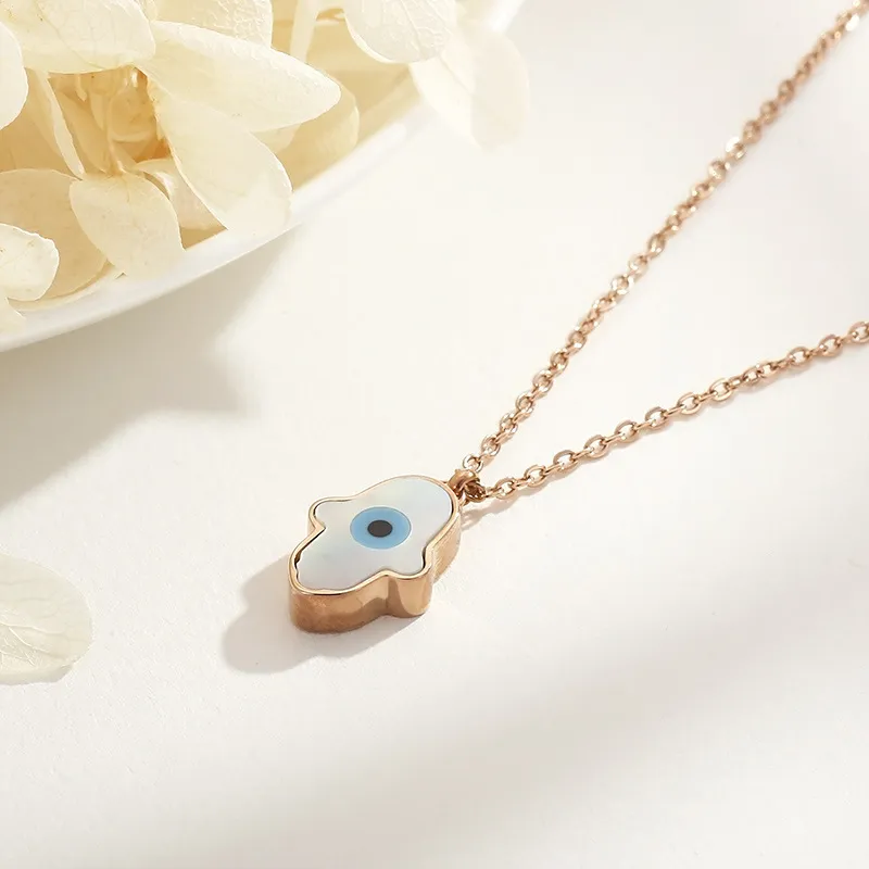 Trendy Evil Eye Design Style Women's Stainless Steel Necklace