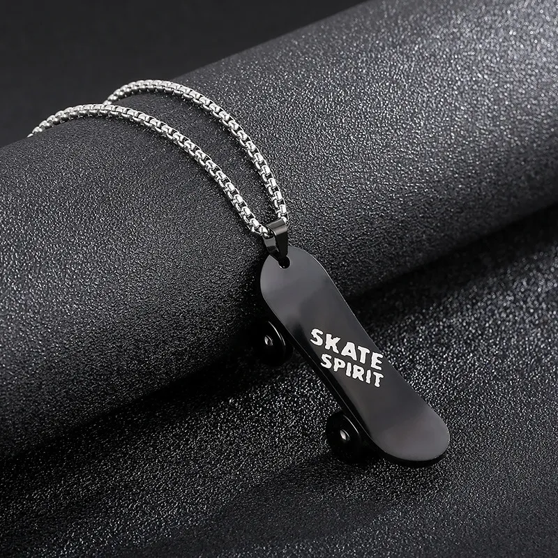 Rock Hip Hop Street Skateboard Fashion Stainless Steel Unisex Necklace Pendant