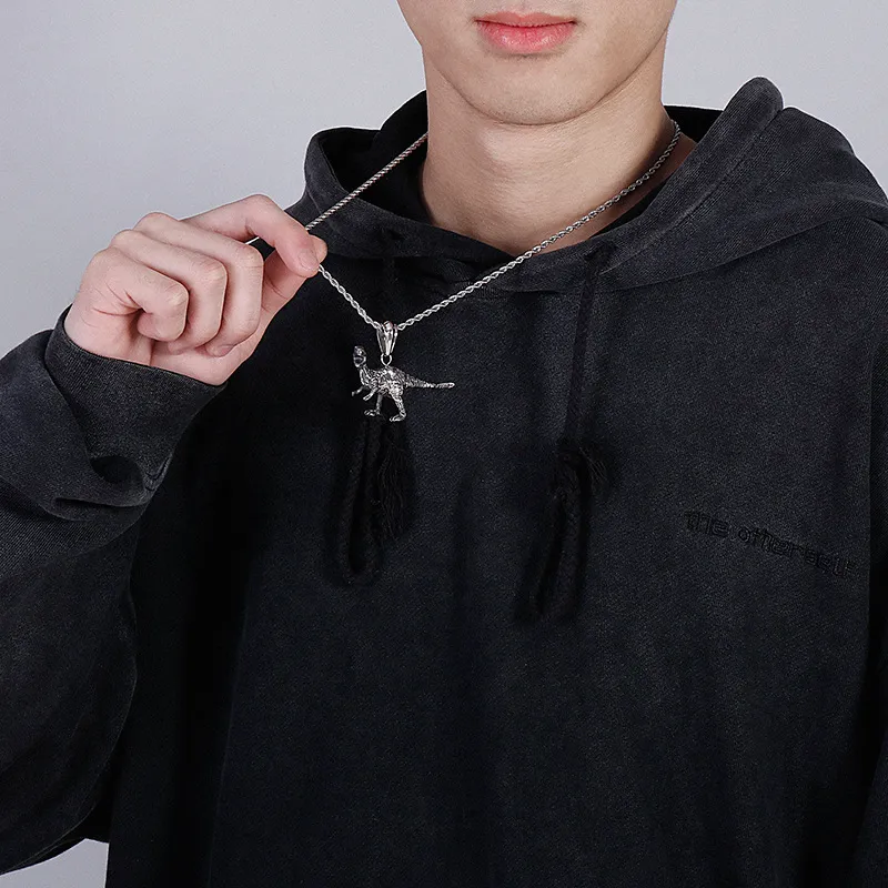 Retro Fashion Animal Jewelry Punk Dinosaur Men's Stainless Steel Pendant