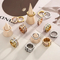 Personality Multi-Ring Square Ring Fashion Diamond-Embedded Roman Numeral Stainless Steel Ring Wholesale
