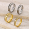 Trendy 18K Gold-Plated Frosted Stainless Steel Couple Rings for Valentine's Day Gifts