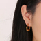 Fashion Geometric Beaded Earrings 18K Gold-Plated Smooth Surface Ear Buckles Minimalist Wholesale