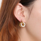 European American Stainless Steel Jewelry Double Interlocking Diamond-Embedded Women's Jewelry Set Wholesale