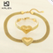 Fashion and High-End Stainless Steel Mesh Heart-Shaped Bracelet&Necklace Set Accessories Wholesale