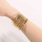 Stylish and Minimalist Stainless Steel Zircon Round Buckle Gold Bracelet Bangles