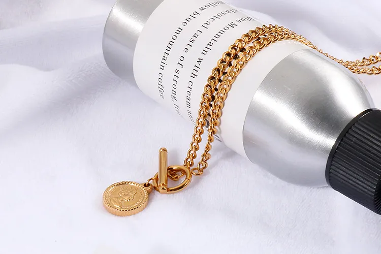 European American Queen Coin Necklace Personalized Fashionable Gold Clavicle Chain Women Wholesale