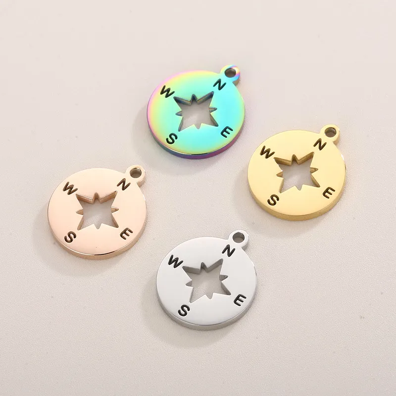 Stainless Steel Compass Shaped Jewelry Accessories DIY Materials