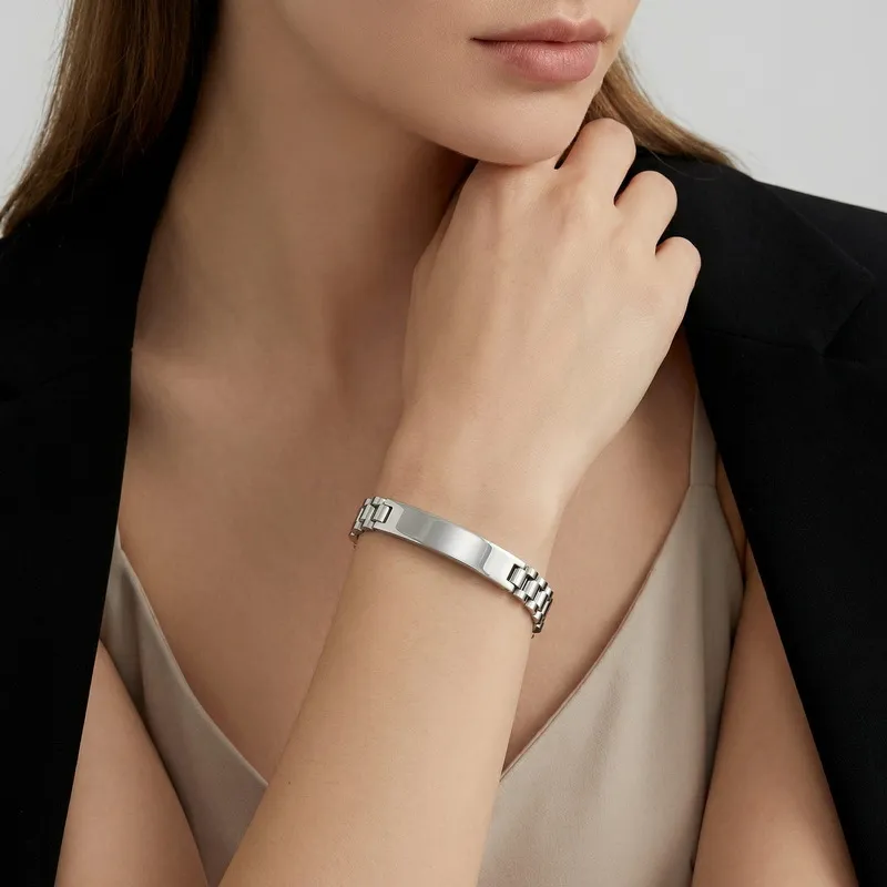 Stylish Adjustable Stainless Steel Couple Wide Watches Bracelets Bangles