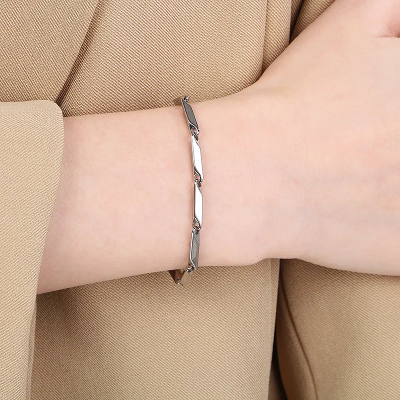 Ins European American Stainless Steel Rhombus Bracelet Minimalist Personalized Jewelry Accessories Wholesale