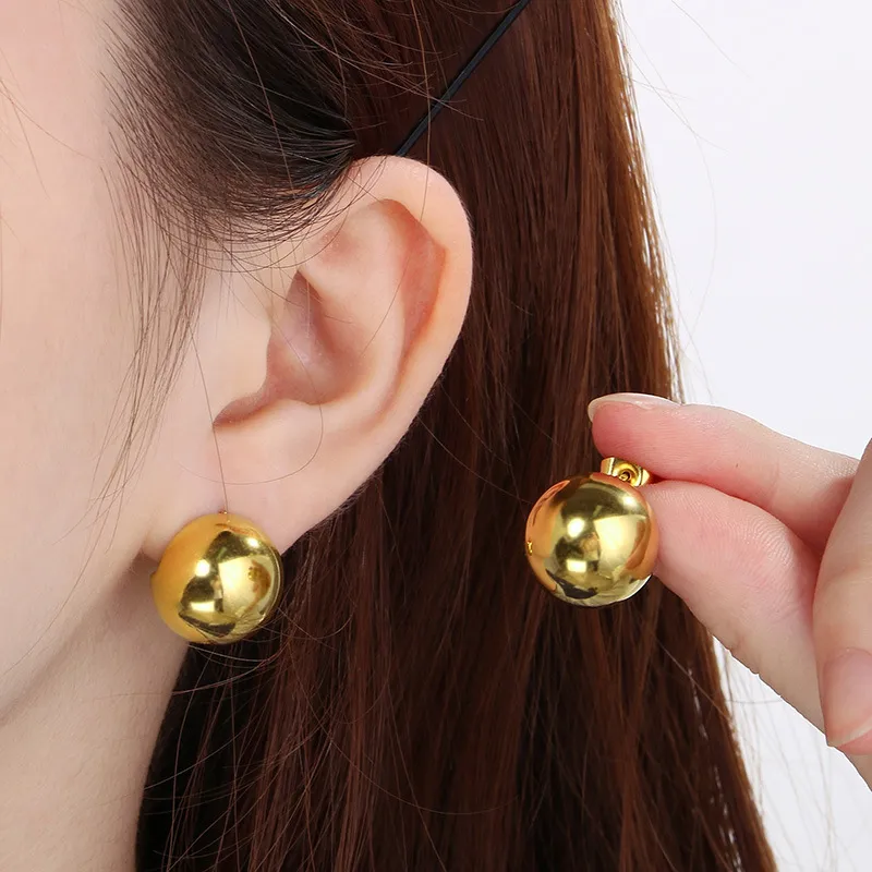 Modern Cool Semi-Hollow Spherical Earrings Perfect for Everyday Wear