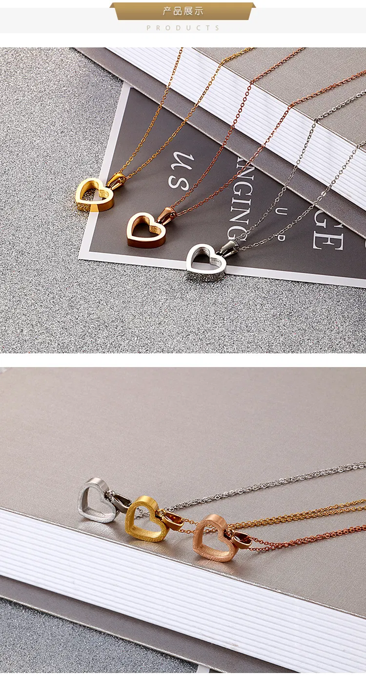 Fashion Stylish Necklace for Women Heart Shaped Steel Necklace